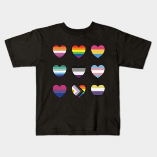 LGBT+ Pride Flags Heart Collection Kids T-Shirt